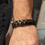 Personalized Gift Leather Bracelet with engraved black beads photo review